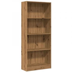 VidaXL Bibliothèque chêne artisanal 60x24x143 cm bois d'ingénierie, étagère à livres, porte-livres, support à livres, armoire de rangement