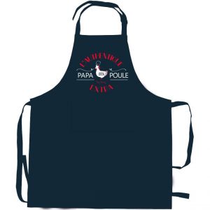 Declikdeco Tablier de cuisine Papa poule recyclé Indigo