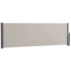 Image de Outsunny Store lat&eacute;ral brise-vue paravent r&eacute;tractable dim. 3L x 1H m gris clair