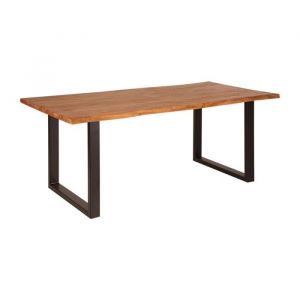 Table de salle &agrave; manger LODEN &ndash; Bois massif d'acacia et m&eacute;tal &ndash; Style industriel