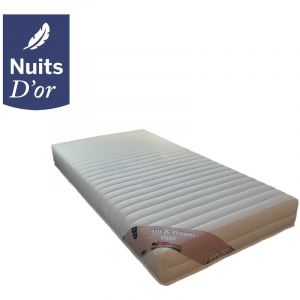 Lot de 2 Matelas Tr&egrave;s Ferme 90x200 x 20cm Mousse M&eacute;moire de Forme + 2 Oreillers M&eacute;moire de Forme + 2 Prot&egrave;ges Matelas OFFERTS Up Visco 90 200 Nuits d'Or