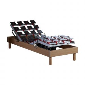 Sommier électrique à plots réglables chêne clair made in france 80x200
