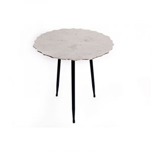 Heart of the Home Table à café design en métal Lotus - Diam 45 x 49 - Argent