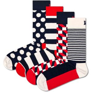 Happy socks 4-Pack Classic Navy Socks Gift Set Chaussettes, Multicolore, 7-11 (Lot de 4) Unisex