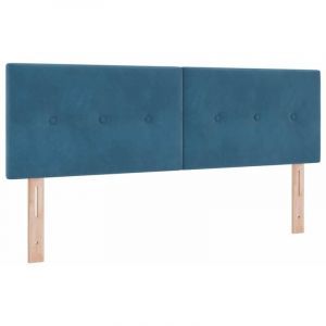 VidaXL Tête De Lit Capitonnée Bleu Foncé 140 Cm En Velours