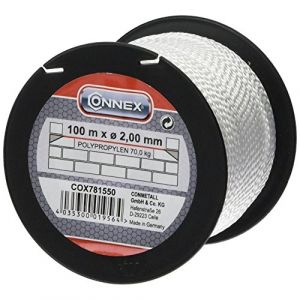 Connex COX781550 Cordeau de ma&ccedil;on 100 m Max 60 kg 2 mm Blanc