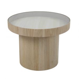 Oviala Table basse en MDF, bois et verre trempé