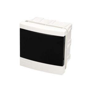 Image de EDO Coffret de Distribution Encastré 1 Rangée pour 4 Modules 14 x 14 x 9,5 cm IP40 - Blanc Boîtier Électrique en ABS - Coffret Électrique pour Installations Intérieures