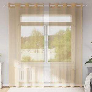 VidaXL Rideaux En Voile Avec ?illets 2 Pcs Sable