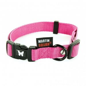 Martin Sellier Collier chien réglable 16mm / 30-45cm rose