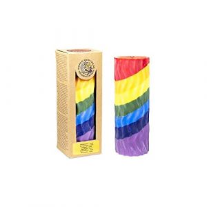 Bougie en stearine 100 ures vagues arc en ciel
