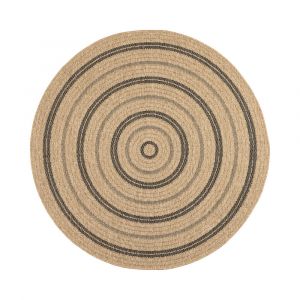 Tapis extérieur rond - 120cm - naturel - 100% polypropylène résistant aux UV - 1400 gr/m2 - NOUR