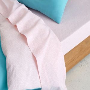 Drap plat enfant coton bleu JU FILLETTE