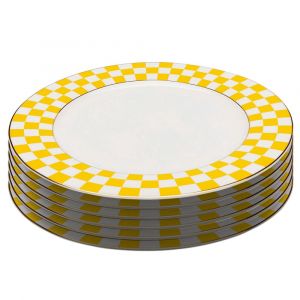 Kare Design Assiettes Harlequin 27cm jaunes set de 6