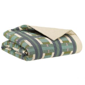 Declikdeco Plaid imprimé Taho Vert de gris 135 x 200