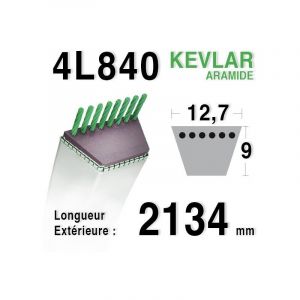 Universel Courroie 4L840 - 4L84 AYP 174978 HUSQVARNA 532174978 MURRAY 37x86 AMF - NOMA 50737 JOHN DEERE m47765 - m71026