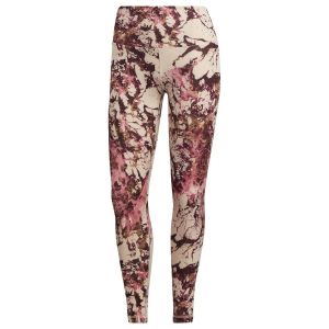 Adidas Collant long running yoga essentials print beige rose femme