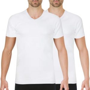 Athena Lot de 2 tee-shirts col V homme Easy Color blanc en coton