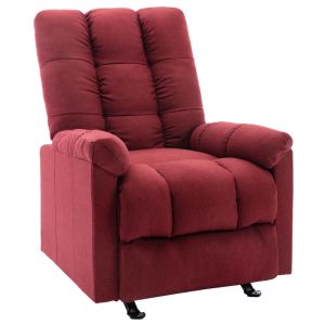 Image de VidaXL Fauteuil inclinable Rouge bordeaux Tissu. Produit Neuf ! Garantie 0 ans !