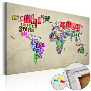 Image de Artgeist Tableau en liège - Global Tournée (EN) [Cork Map] - 60x40