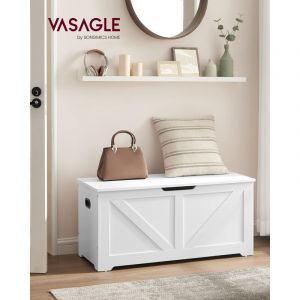 Banc chaussures 40 x 100 x 46 cm coffre de rangement blanc mat