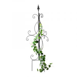 Relaxdays Tuteur à Plantes, en métal, Support Non Fixe, H x L x P : 125 x 43 x 43 cm, pour Le Jardin, Noir
