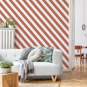 99déco - Papier peint raccordable - Evora - Rouge - intissé : 150g/m² - 4 lés : 192x270cm