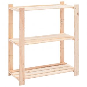 VidaXL Étagère de stockage 3 niveaux 80x38x90 cm Pin solide 150 kg