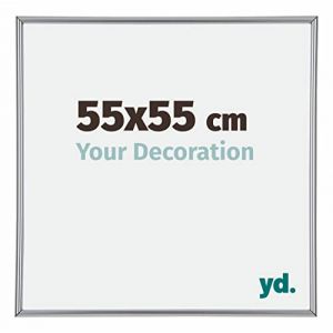Your Decoration - 55x55 cm - Cadres Photos en Plastique Avec Verre Plexiglas - Excellente Qualité -Argent - Cadre Decoration Murale - Annecy. - Argent