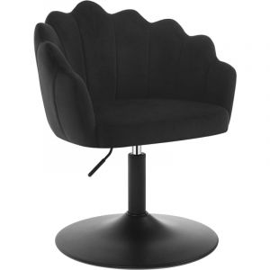 Chaise de Coiffeuse WOLTU, Fauteuil Pivotant en Velours, R&eacute;glable en Hauteur, Noir