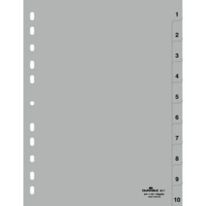 Image de Durable 6511-10 - Intercalaire polypro A4, 10 touches num 1-10, coloris gris