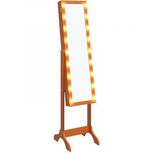 VidaXL Miroir sur pied blanc avec LED 34x37x146 cm 351768