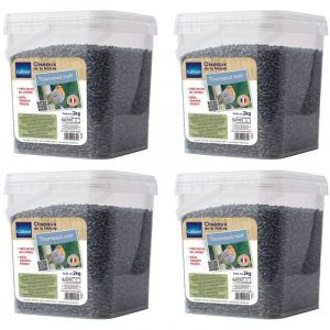 Multitanks Seau de graines de tournesol noir 2 kgs pour oiseau de la nature - Lot de 4