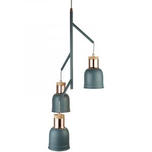 Searchlight Lampe suspendue vintage plafonnier en cuivre gris pendentif r&eacute;tro lampe mate 471075