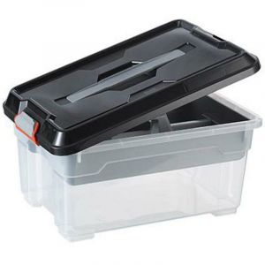 Image de KIS 8460000 0271 02 Boîte de Rangement Moover Box 12 litres en Noir-Transparent, Plastique, 38x26,5x18,5 cm