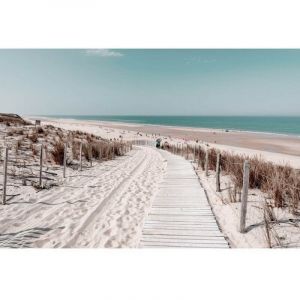 Tableau sur toile c min de plage 65x97 cm Naturel