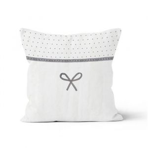 Soleil d'Ocre Coussin en Coton brodé 40x40 cm Emilie Blanc
