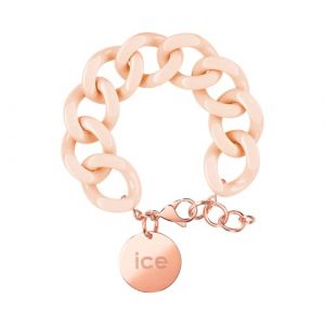 ICE - Jewellery - Chain Bracelet - Nude - Rose-Gold - Bracelet Mailles XL de Couleur Rose pour Femmes Fermé d'Une Médaille Rose-Gold (020925)