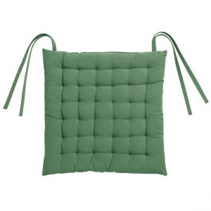 Declikdeco Galette de chaise 36 points Zea recycl&eacute;e Prairie 38 x 38 x 3 cm