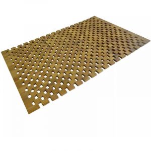 Image de VidaXL Tapis de salle de bain Bois d'acacia 80 x 50 cm Mosaïque
