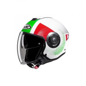 HJC Casque jet i40N Pyle MC41 blanc/vert/rouge- XS