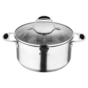 Bergner Faitout avec couvercle induction Foodies gris - 24x12 cm