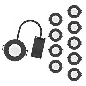 Silamp Silumen - Spot Encastrable 6W Dimmable cct IP65 noir (Pack de 10)