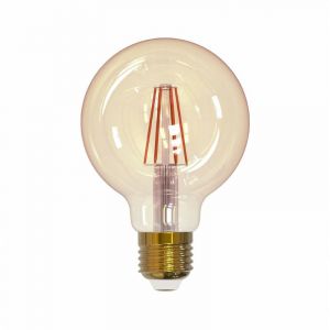 Eglo 3 ampoules LED décoratives globe E27 400lm verre ambré, blanc chaud 12W