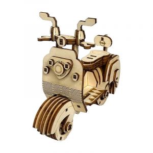 Dam Maquette en bois 3d, avec mouvement m&eacute;canique de conception de moto ancienne.