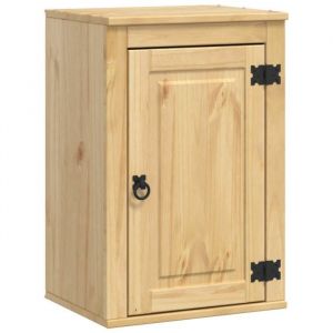 VidaXL Armoire avec &eacute;tag&egrave;re en pin massif - Miel - 60x32x40 cm - Grand espace de stockage - 1 &eacute;tag&egrave;re