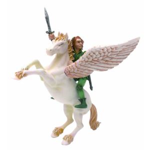 Image de Plastoy Figurine Pégase avec l'elfe cavalier