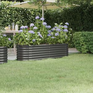 Image de VidaXL Jardinière Acier enduit de poudre 152x40x36 cm Anthracite