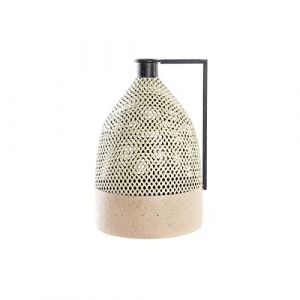 Vase DKD Home Decor Noir M&eacute;tal Marron Marron Clair (26 x 26 x 39 cm)