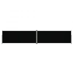 Auvent paravent store brise-vue latéral rétractable de patio jardin terrasse balcon protection visuelle écran 200 x 1000 cm noir 02_0007444